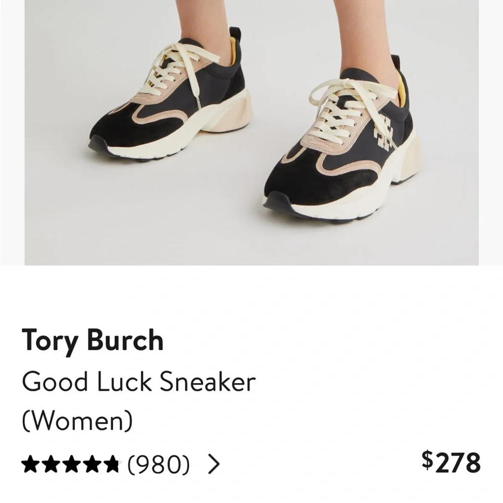Tory Burch Black and Cream Good Luck Women’s Sneakers